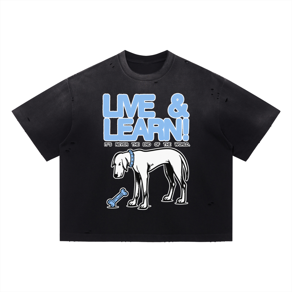 Vintage Washed “Live and Learn” Tee