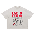 Vintage Washed “Live and Learn” Tee