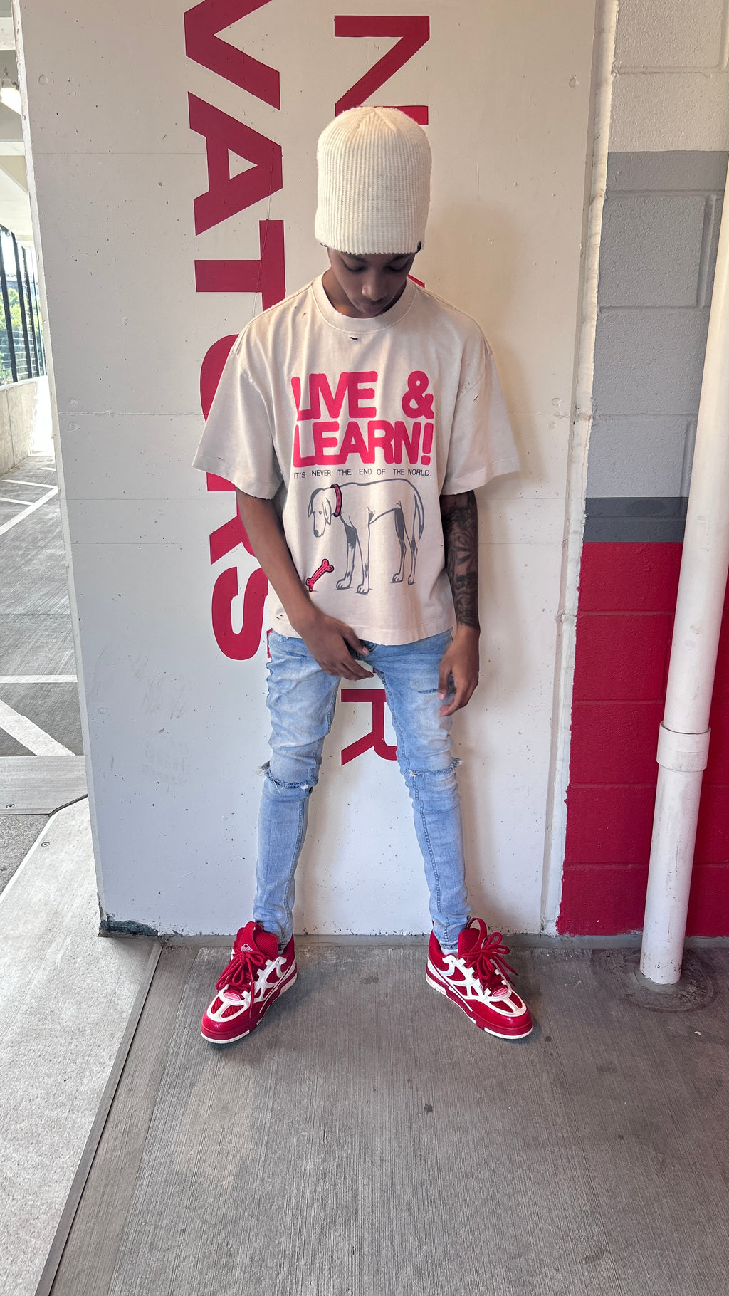 Vintage Washed “Live and Learn” Tee