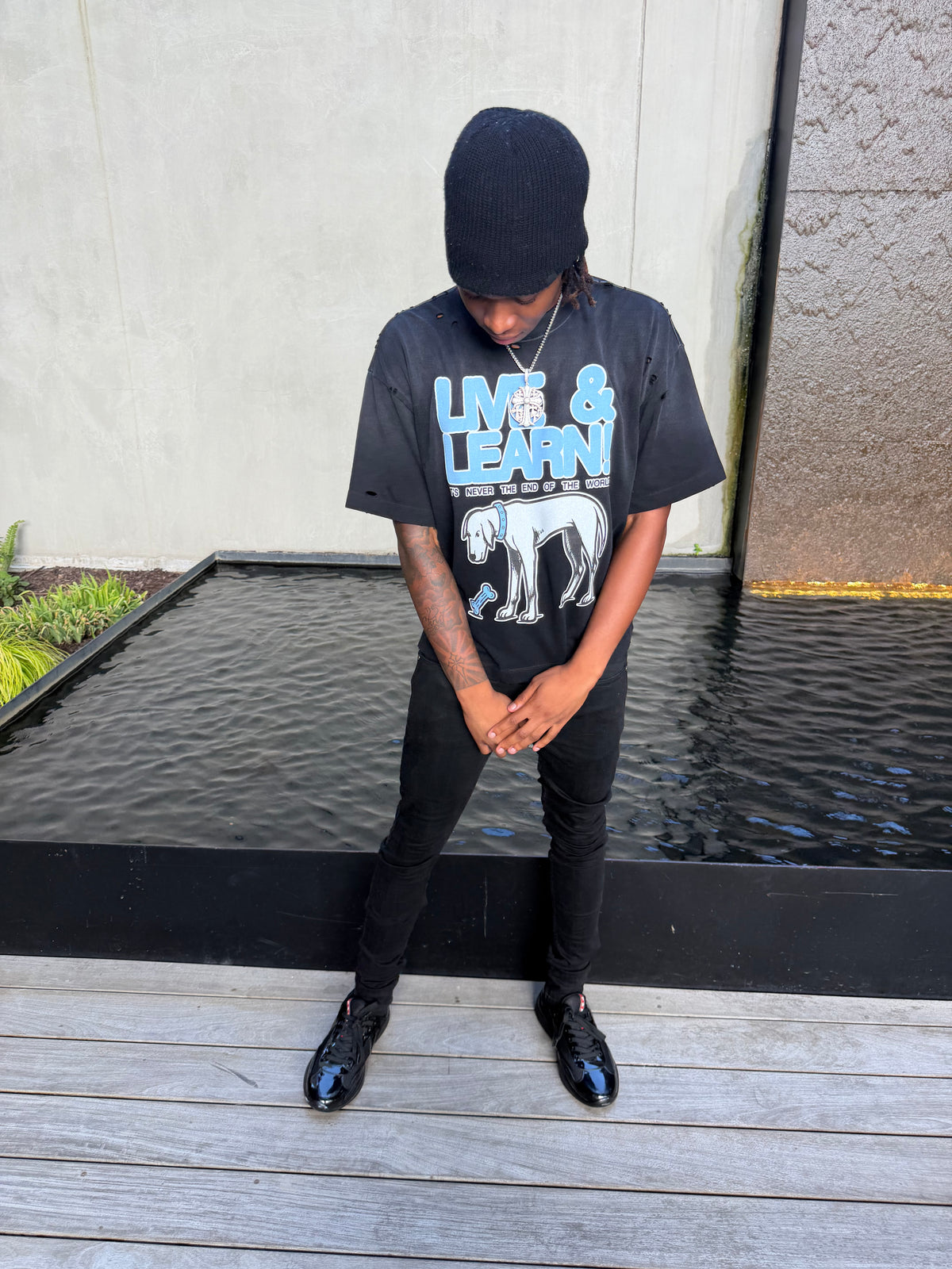 Vintage Washed “Live and Learn” Tee